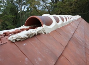 Réfection du faîtage et arêtier en tuile et ciment à Garigny à Garigny